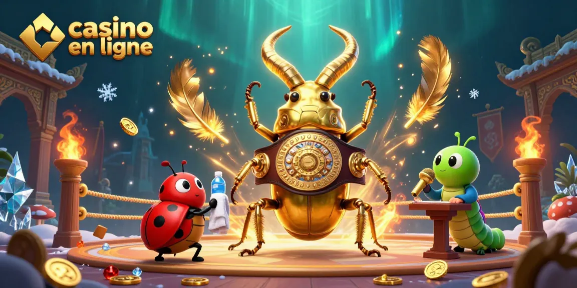 Scène animée d'un combat de casino en ligne avec des personnages colorés et des éléments de jeu dynamiques.