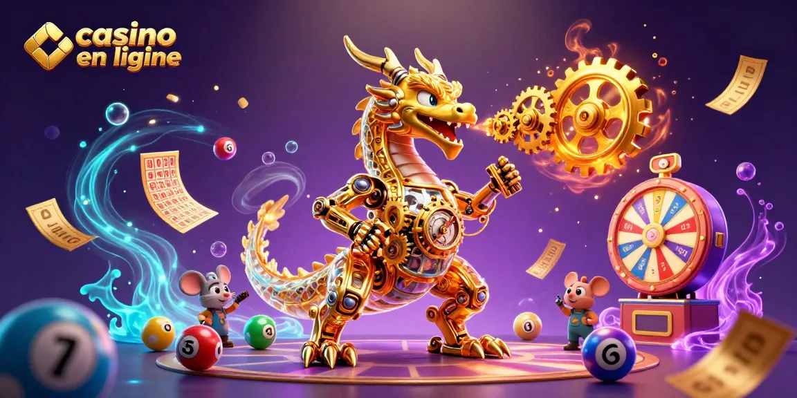 Gagnez avec le casino en ligne, découvrez une illustration dynamique de jeux de hasard.