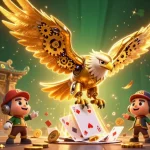 Venez découvrir le monde du crypto casino en jouant avec des cartes holographiques et des pièces dorées.
