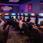 Players enjoying exciting slots on wd138 gaming platform in a vibrant lounge.