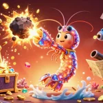 オンラインバカラで勝利を追求する3Dイラスト、サムライのエネルギーが溢れる。