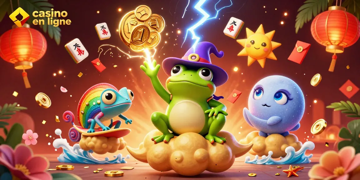 Découvrez un fantastique casino en ligne avec des personnages animés créant des pièces d'or scintillantes.