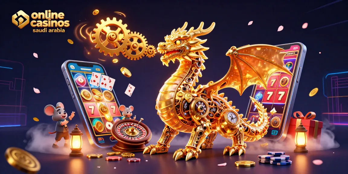 Experience the excitement of online casinos in Saudi Arabia with vibrant 3D casino elements.