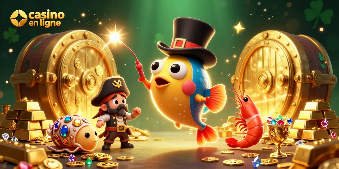 Jouez à un casino en ligne avec des poissons agitateurs et un trésor sous-marin scintillant.