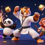 Jouer au casino en ligne avec des personnages animés dans une scène dynamique de jackpot.
