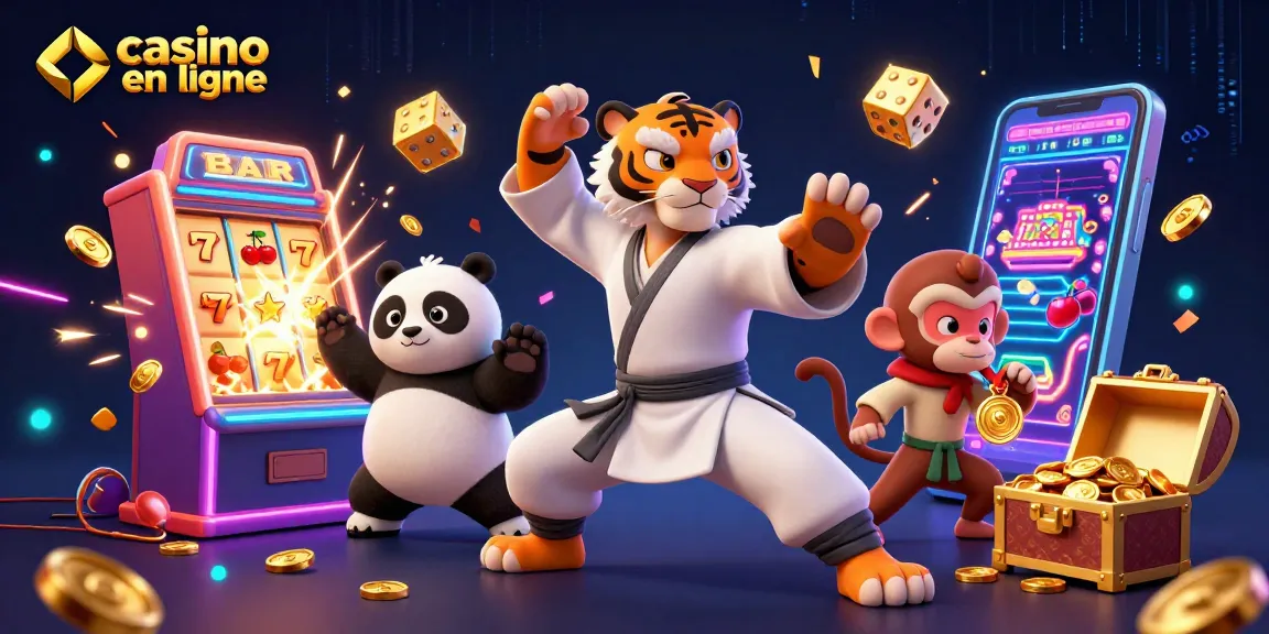 Jouer au casino en ligne avec des personnages animés dans une scène dynamique de jackpot.
