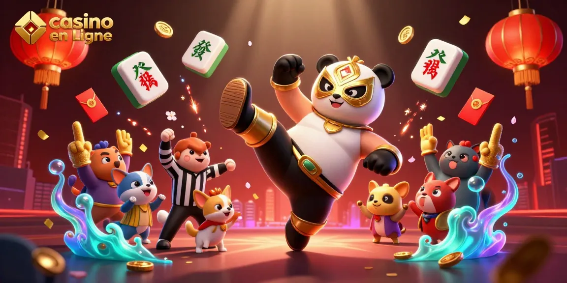 Jouez au casino en ligne avec une ambiance festive et dynamique entourée de héros et d'éléments chanceux.