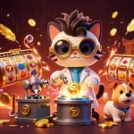 Jouer au casino en ligne avec des scènes colorées et des éléments de machines à sous.