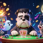 Jouer sur un site de paris sportif avec un bulldog Frankenstein et un chaton loup dans un décor captivant.