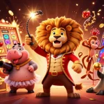 Découvrez un spectacle captivant au casino en ligne avec des personnages colorés et des machines à sous éclatantes.