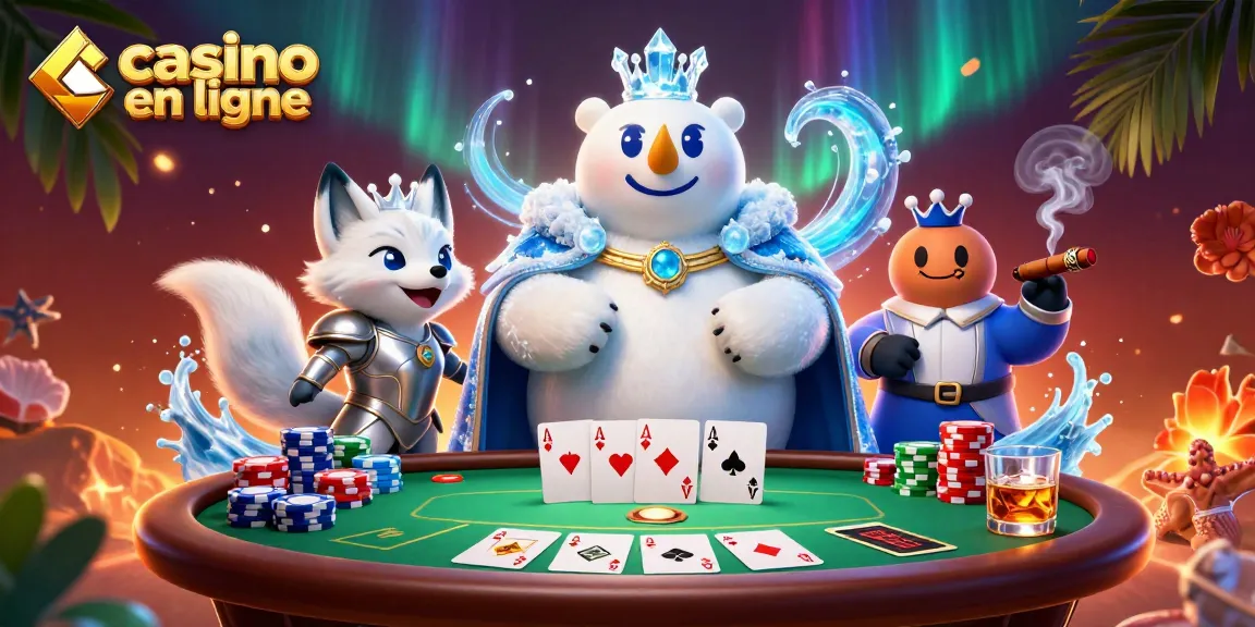 Jouez à casino en ligne avec un ours polaire royal et un renard en armure au poker.