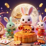Plongez dans le casino en ligne avec un lapin de lune et des pièces d'or éclatantes.