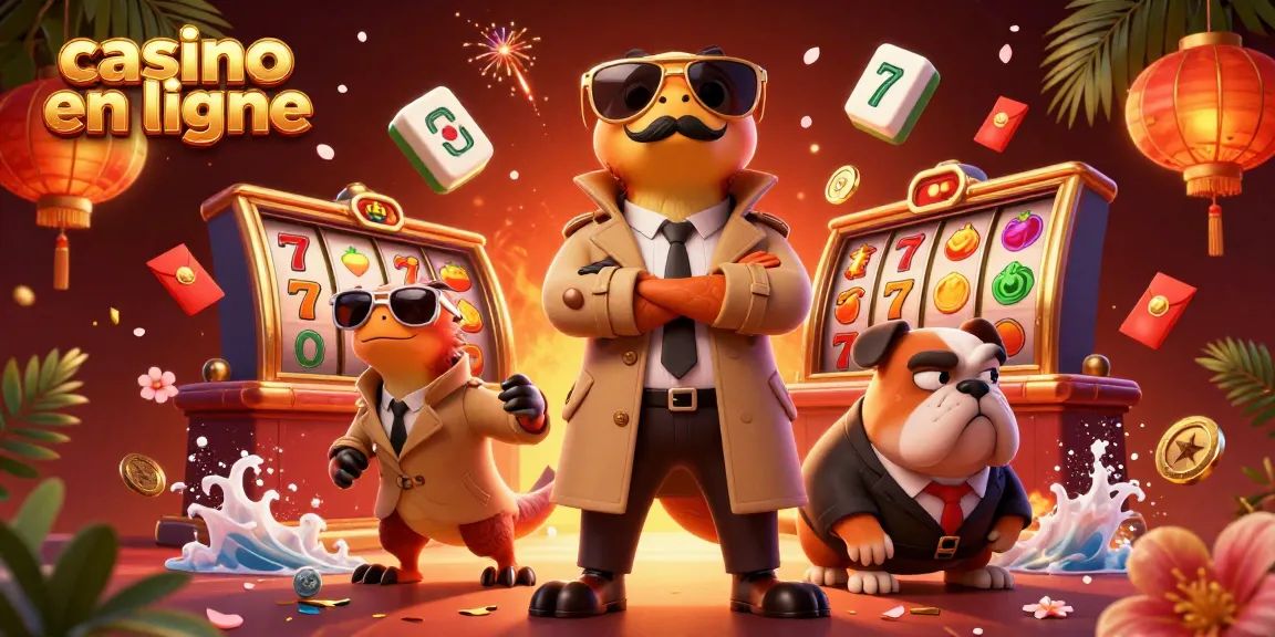 Ressentez l'excitation du casino en ligne avec des raptors déguisés devant un salon VIP.