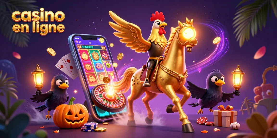 Jouer dans un casino en ligne captivant avec le personnage "casino en ligne" et des éléments de jeu animés.