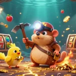 Gagnez au casino en ligne avec des machines à sous et un petit molosse à côté de trésors scintillants