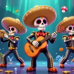 Pariez sur le site de paris sportif avec une scène animée des mariachi enjoués et éléments de jeux.