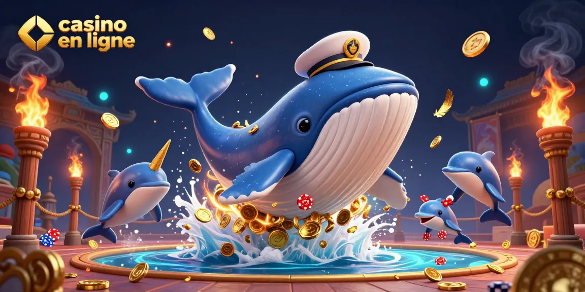 Plongez dans le monde des jeux de casino en ligne avec une illustration 3D captivante, mettant en scène des personnages marins.