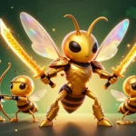 Jouez au casino en ligne avec un spectacle 3D de frelons et éléments modernes.