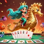 Experience thrilling gameplay at gg88 with a vibrant casino scene featuring a mermaid and poker elements.