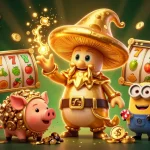 Jouer dans un casino en ligne avec des personnages de magie et des machines à sous lumineuses.