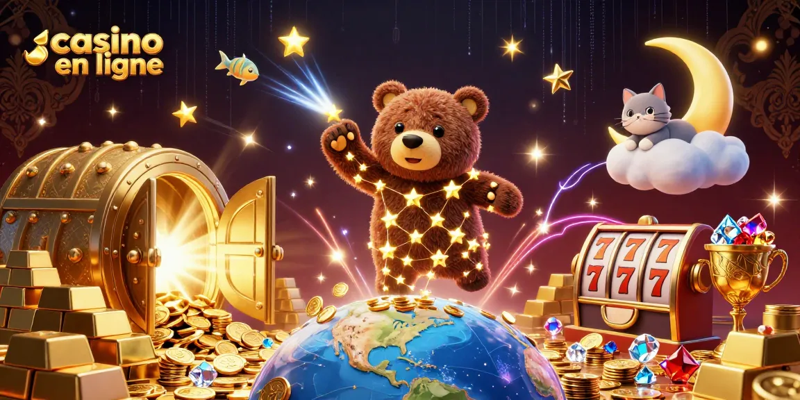 Profitez des jeux au casino en ligne avec une illustration colorée mettant en avant des éléments de jeux.