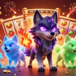 Découvrez les jeux passionnants de casino en ligne avec un loup spectral et des éléments de jeu colorés.